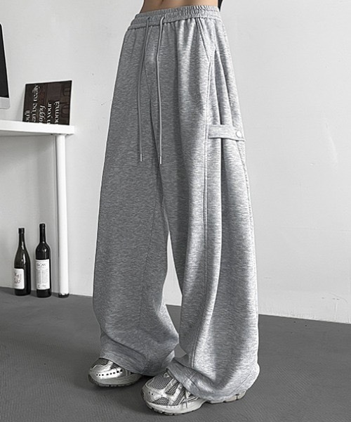 SHEPP（シープ）の「サイドスナップワイドスウェットパンツ（スウェットパンツ・メンズ・ブラック/グレー・L/M）」の19枚目の写真