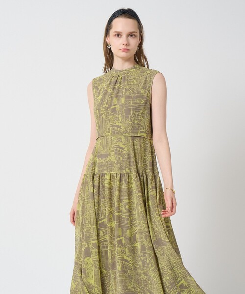 シティスケーププリントマキシ ワンピース（ワンピース）｜ANAYI