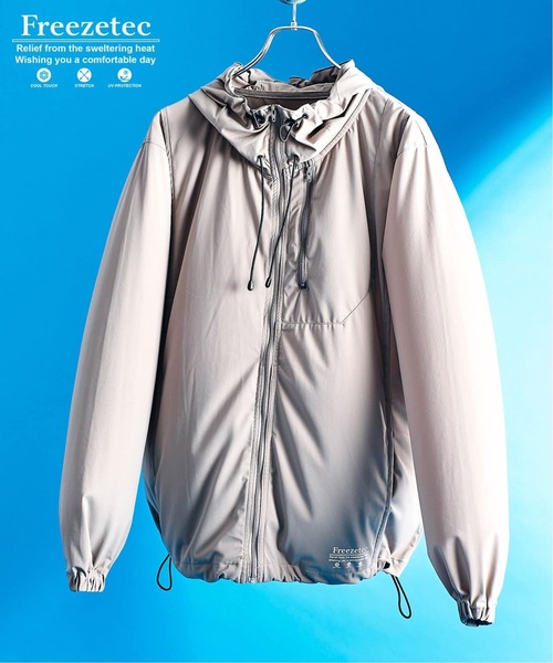 417 EDIFICE（フォーワンセブンエディフィス）の「《追加》"超冷感" UVCUT Freezetec パーカー（パーカー・メンズ・ベージュ/ブラック/チャコールグレー・SMALL/MEDIUM/LARGE）」の3枚目の写真