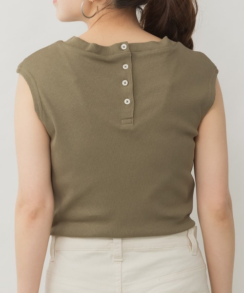 RCD(アールシーディー)の「Vネックリブノースリーブ(Tシャツ/カットソー・レディース・ブラック/ベージュ/杢グレー/カーキ/オフホワイト・4L~5L/LL~3L/M-L)」の21枚目の写真
