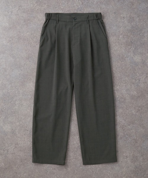 MONO-MART（モノマート）の「＜吸水速乾＞CALCULO使用 コンフォートドライタッチ タックワイドテーパードパンツ スラックス（その他パンツ・メンズ・チャコール/ライトグレー/グレイッシュベージュ/ブラック/ブラウン/ダークネイビー・S/L/M）」の18枚目の写真