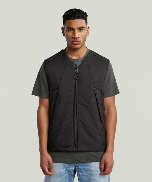 G-STAR RAW デニム 中綿ベスト 中綿デニムベスト(S 中濃色): トップス｜Right-on公式オンライン