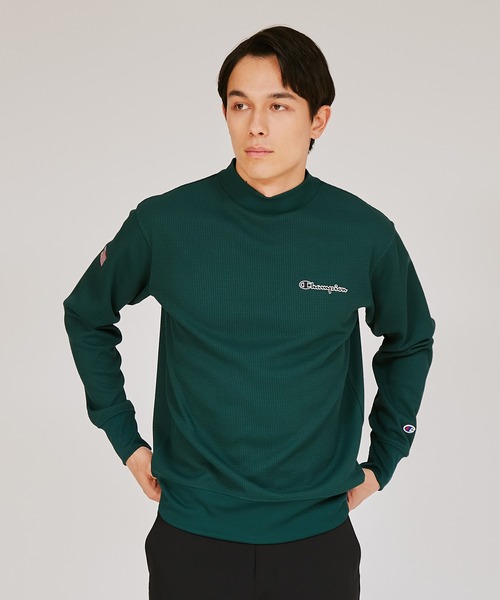 Champion Golf（チャンピオンゴルフ）の「【Champion/チャンピオン】メンズ GOLF モックネックシャツ（Tシャツ/カットソー・メンズ・レッド/ブラック/グリーン/ネイビー/オフホワイト・X-LARGE/LARGE/MEDIUM）」の4枚目の写真