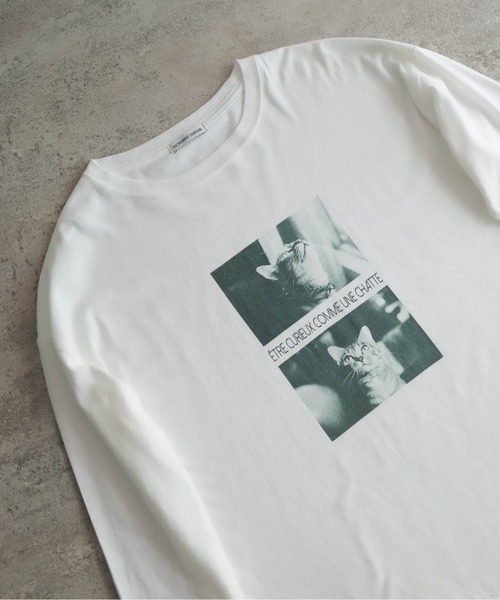 NOMBRE IMPAIR（ノンブルアンペール）の「猫フォトPT　ロンTEE（Tシャツ/カットソー・レディース・ホワイト・FREE）」の15枚目の写真