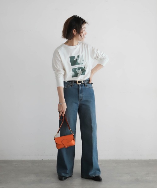 NOMBRE IMPAIR（ノンブルアンペール）の「猫フォトPT　ロンTEE（Tシャツ/カットソー・レディース・ホワイト・FREE）」の4枚目の写真