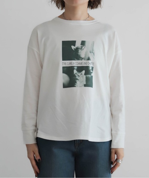 NOMBRE IMPAIR（ノンブルアンペール）の「猫フォトPT　ロンTEE（Tシャツ/カットソー・レディース・ホワイト・FREE）」の10枚目の写真