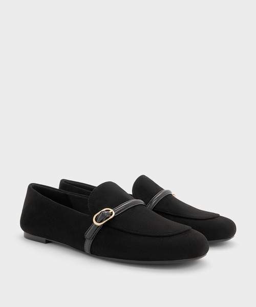 CHARLES & KEITH(チャールズ & キース)の「フェイクスエード バックルストラップローファー(ローファー・レディース・ブラック系その他2/マルチ・25.5cm/25cm/24.5cm/23.5cm/23cm/22.5cm)」の10枚目の写真