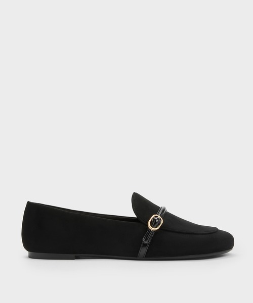 CHARLES & KEITH(チャールズ & キース)の「フェイクスエード バックルストラップローファー(ローファー・レディース・ブラック系その他2/マルチ・25.5cm/25cm/24.5cm/23.5cm/23cm/22.5cm)」の12枚目の写真