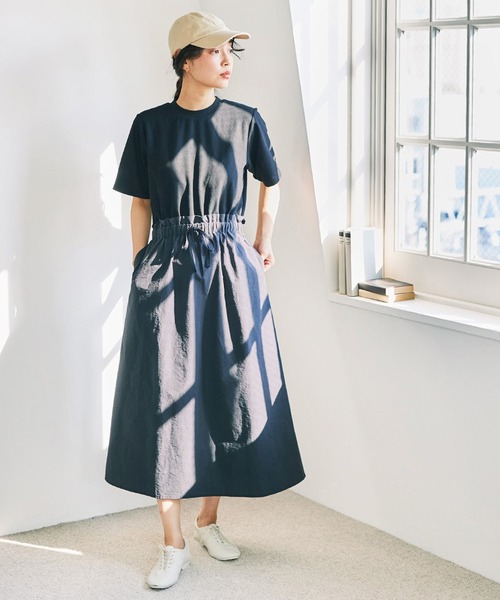 and myera(アンド マイラ)の「and myera ドッキングワンピース(ワンピース・レディース・ブラック・L/M/LL/S)」の3枚目の写真
