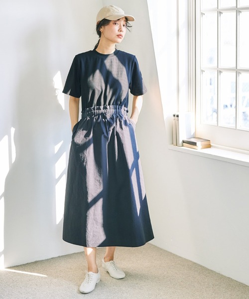 and myera(アンド マイラ)の「and myera ドッキングワンピース(ワンピース・レディース・ブラック・L/M/LL/S)」の2枚目の写真