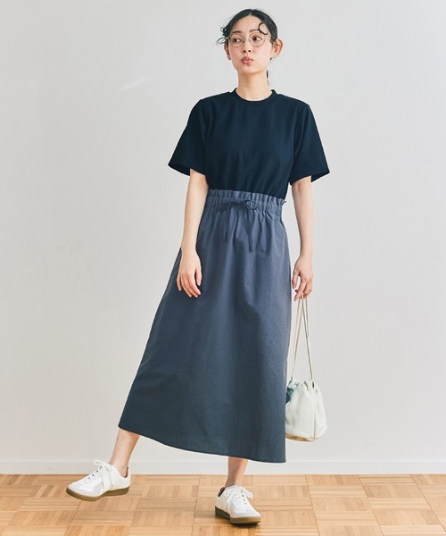 and myera(アンド マイラ)の「and myera ドッキングワンピース(ワンピース・レディース・ブラック・L/M/LL/S)」の4枚目の写真