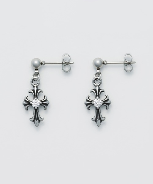 WYZ surgical stainless(ダブリューワイジィーサージカルステンレス)の「【 金属アレルギー対応 】クロスモチーフ ピアス サージカルステンレス(両耳用)(ピアス(両耳用)・メンズ・シルバー・FREE)」の1枚目の写真