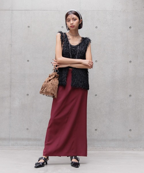 PAGEBOY（ページボーイ）の「フェザーファーベスト（ベスト・レディース・ブラック/オフホワイト/モカ・FREE）」の8枚目の写真