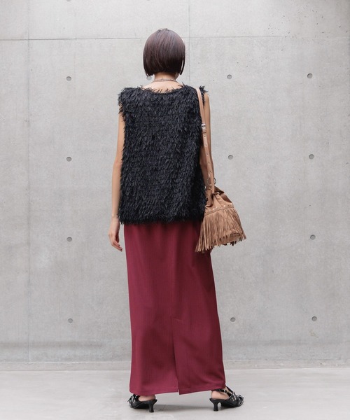 PAGEBOY（ページボーイ）の「フェザーファーベスト（ベスト・レディース・ブラック/オフホワイト/モカ・FREE）」の10枚目の写真