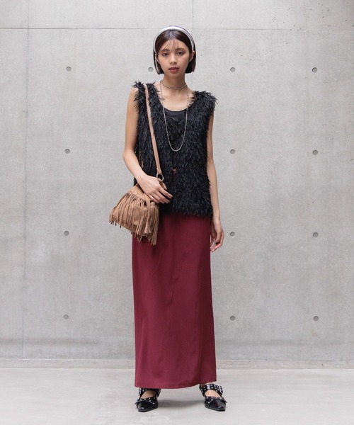 PAGEBOY（ページボーイ）の「フェザーファーベスト（ベスト・レディース・ブラック/オフホワイト/モカ・FREE）」の12枚目の写真