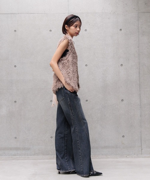 PAGEBOY（ページボーイ）の「フェザーファーベスト（ベスト・レディース・ブラック/オフホワイト/モカ・FREE）」の14枚目の写真