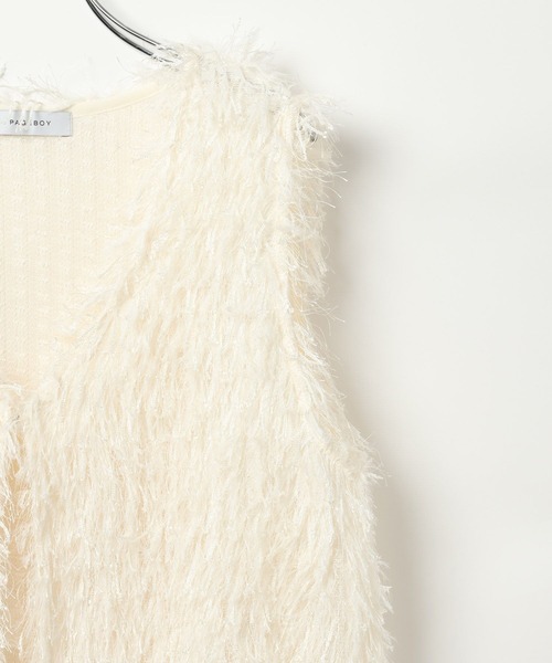 PAGEBOY（ページボーイ）の「フェザーファーベスト（ベスト・レディース・ブラック/オフホワイト/モカ・FREE）」の18枚目の写真