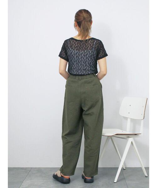 ehka sopo(エヘカソポ)の「レースカットソー(Tシャツ/カットソー・レディース・ブラック/オフホワイト/グリーン/ピンク・F)」の7枚目の写真