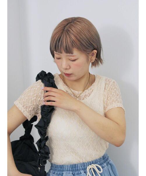 ehka sopo(エヘカソポ)の「レースカットソー(Tシャツ/カットソー・レディース・ブラック/オフホワイト/グリーン/ピンク・F)」の6枚目の写真