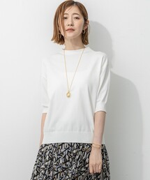 23区 S（ニジュウサンクチイサイサイズ）の「【洗える/吊り干しOK】ヴィスコースストレッチ パフスリーブ ニット（ニット/セーター）」