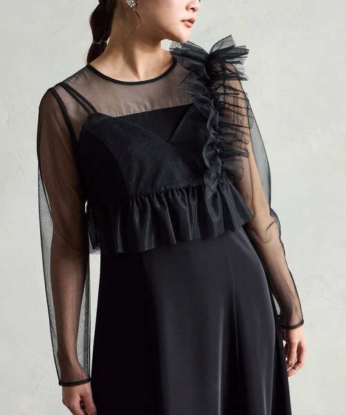 AIMER ワンピース パーティードレス エメ ロングレース2WAYドレス ブルー/L