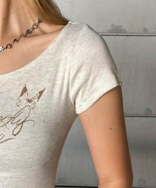 non-hedge（ノンヘッジ）の「レース紐ワンショルダーショート丈トップス（Tシャツ/カットソー・レディース・モカ/ベージュ/グレー/ブラック・FREE）」の16枚目の写真