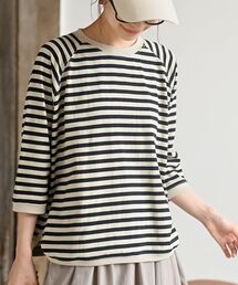 rps | リブ切替７分袖ボーダーＴ(Tシャツ/カットソー)