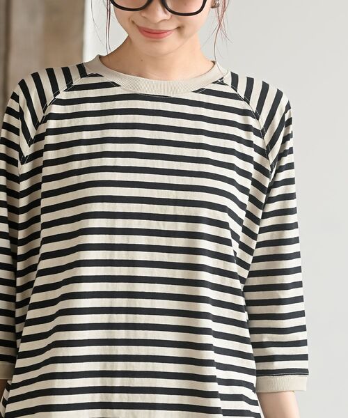 リブ切替7分袖ボーダーT（Tシャツ/カットソー）｜rps（アール