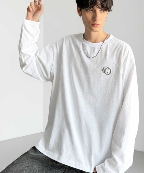 Classical Origin(クラシカルオリジン)の「「1枚でキマる。」綿100%ダーツ切り替えオーバーサイズTシャツ/Dart Stitching Oversized T-Shirt(Tシャツ/カットソー・メンズ・ホワイト/イエロー/チャコール・SMALL/MEDIUM/LARGE)」の2枚目の写真
