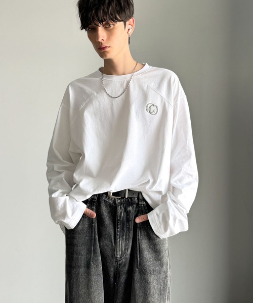 Classical Origin(クラシカルオリジン)の「「1枚でキマる。」綿100%ダーツ切り替えオーバーサイズTシャツ/Dart Stitching Oversized T-Shirt(Tシャツ/カットソー・メンズ・ホワイト/イエロー/チャコール・SMALL/MEDIUM/LARGE)」の5枚目の写真