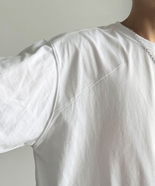 Classical Origin(クラシカルオリジン)の「「1枚でキマる。」綿100%ダーツ切り替えオーバーサイズTシャツ/Dart Stitching Oversized T-Shirt(Tシャツ/カットソー・メンズ・ホワイト/イエロー/チャコール・SMALL/MEDIUM/LARGE)」の13枚目の写真