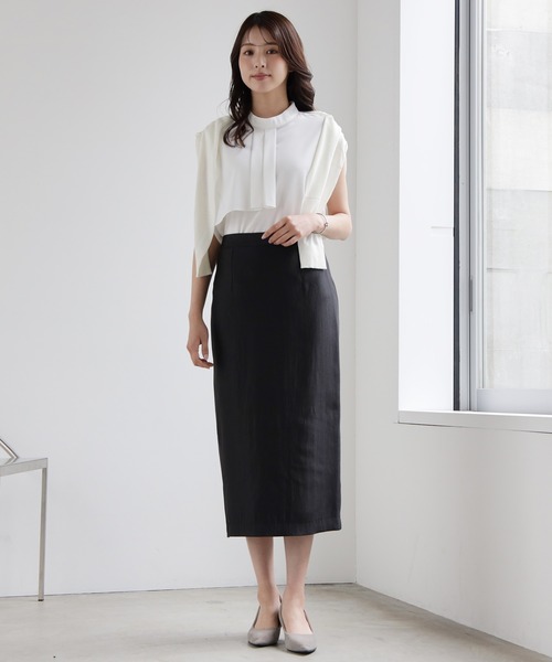 DRESS PLUS(ドレスプラス)の「光沢感のあるタイトシルエットのスカート(スカート・レディース・ブラック/ベージュ/シャンパン・M/L)」の16枚目の写真