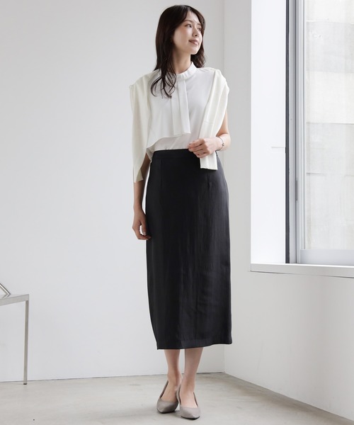 DRESS PLUS(ドレスプラス)の「光沢感のあるタイトシルエットのスカート(スカート・レディース・ブラック/ベージュ/シャンパン・M/L)」の19枚目の写真