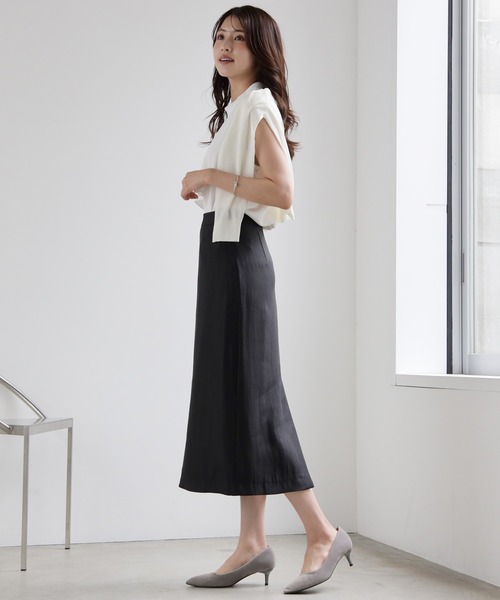 DRESS PLUS(ドレスプラス)の「光沢感のあるタイトシルエットのスカート(スカート・レディース・ブラック/ベージュ/シャンパン・M/L)」の20枚目の写真