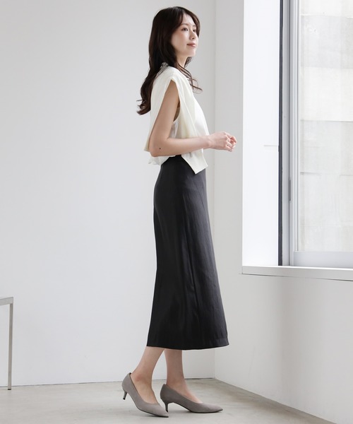 DRESS PLUS(ドレスプラス)の「光沢感のあるタイトシルエットのスカート(スカート・レディース・ブラック/ベージュ/シャンパン・M/L)」の22枚目の写真