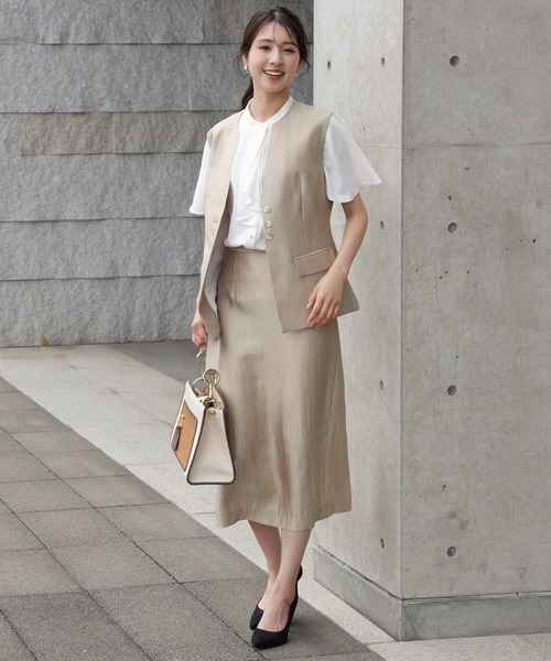 DRESS PLUS(ドレスプラス)の「光沢感のあるタイトシルエットのスカート(スカート・レディース・ブラック/ベージュ/シャンパン・M/L)」の14枚目の写真
