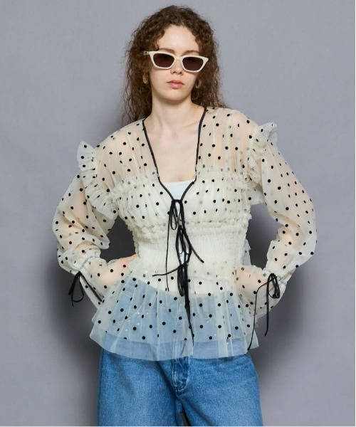 Maison Special チュールトップス MAISON SPECIAL（メゾンスペシャル）の「Tulle Ruffle Sleeves
