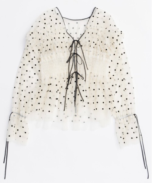 2way Ruffle Gathers Tulle Tops/2WAYフリルギャザーチュール