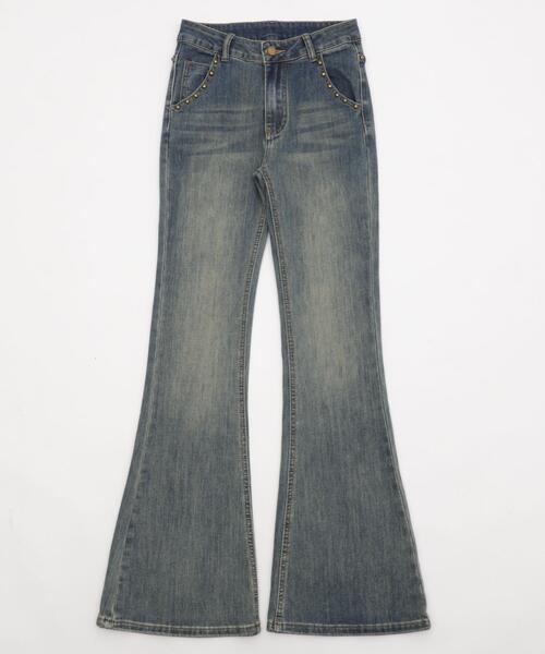 dispark(ディスパーク)の「DISPARK/バタフライ刺繍スタッズフレアデニム(デニムパンツ・レディース・インディゴブルー/ライトインディゴブルー・SMALL/MEDIUM)」の9枚目の写真