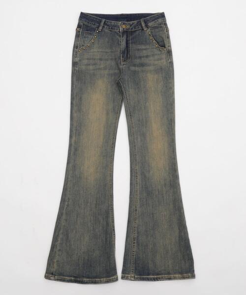 dispark(ディスパーク)の「DISPARK/バタフライ刺繍スタッズフレアデニム(デニムパンツ・レディース・インディゴブルー/ライトインディゴブルー・SMALL/MEDIUM)」の21枚目の写真