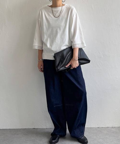 LBC（エルビーシー）の「スリーブレースカットプルオーバー（Tシャツ/カットソー・レディース・ブラウン/ブラック/ホワイト・M）」の10枚目の写真