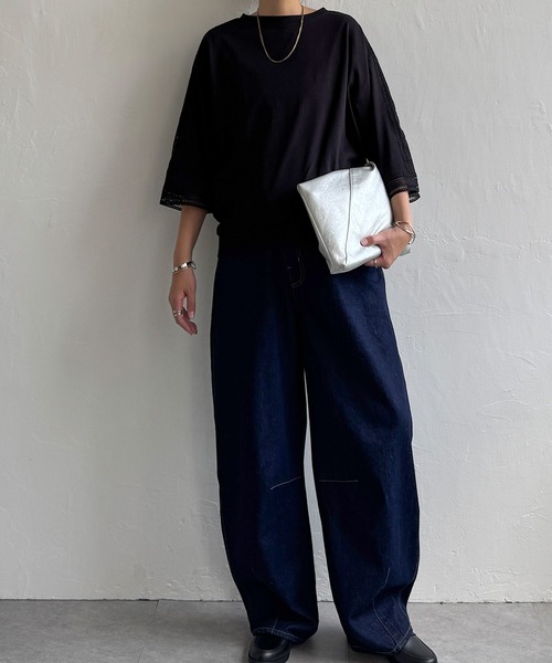 LBC（エルビーシー）の「スリーブレースカットプルオーバー（Tシャツ/カットソー・レディース・ブラウン/ブラック/ホワイト・M）」の11枚目の写真