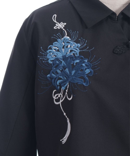 axes femme（アクシーズファム）の「彼岸花刺繍ショートシャツ（シャツ/ブラウス・レディース・ブラック/ネイビー/キナリ・FREE）」の16枚目の写真