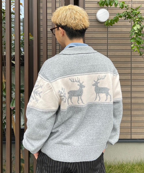 MandO(エムオー)(エムオー)の「ノルディック柄ダブルジップカウチンニット(ニット/セーター・メンズ・ブラック/グレー・LARGE/MEDIUM)」の13枚目の写真