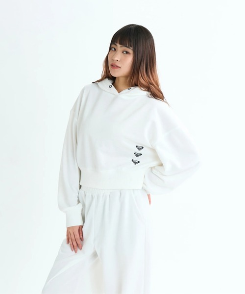 TRIPLE HEARTS HOODIE/ロキシー速乾UVケアショート丈プルオーバーパーカー・フーディー