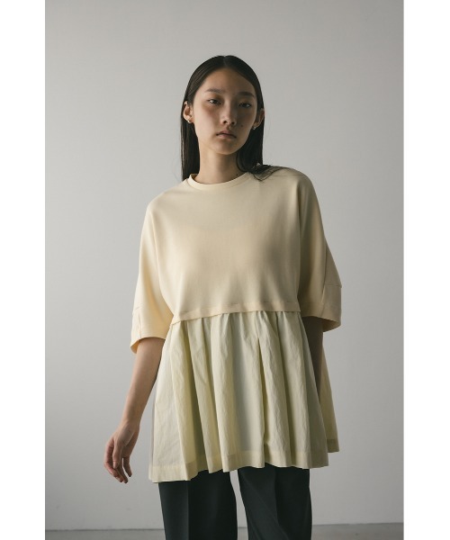 STYLEMIXER(スタイルミキサー)の「フォルムスリーブフレアトップ(Tシャツ/カットソー・レディース・ネイビー/ホワイト/ライトイエロー・FREE)」の22枚目の写真