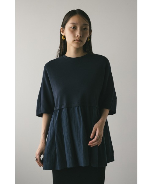 STYLEMIXER(スタイルミキサー)の「フォルムスリーブフレアトップ(Tシャツ/カットソー・レディース・ネイビー/ホワイト/ライトイエロー・FREE)」の15枚目の写真