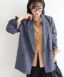 グレンチェックダブルブレストジャケット