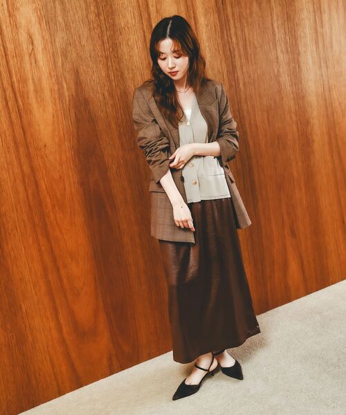 le.coeur blanc(ルクールブラン)の「グレンチェックダブルブレストジャケット(その他アウター・レディース・ブラウン系その他2/ブルー系その他4・38)」の8枚目の写真