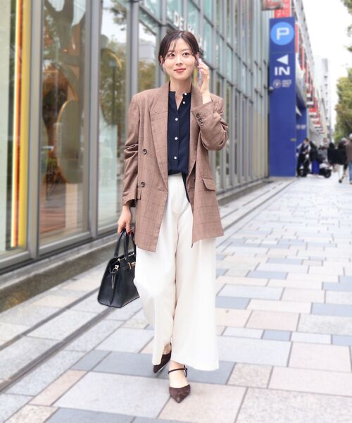 le.coeur blanc(ルクールブラン)の「グレンチェックダブルブレストジャケット(その他アウター・レディース・ブラウン系その他2/ブルー系その他4・38)」の11枚目の写真